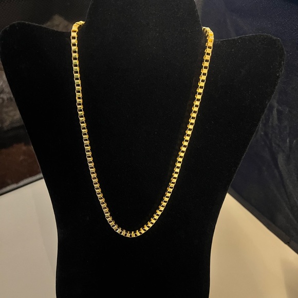 18KT Gold Plated European Square Link Chain NEW - Picture 5 of 6